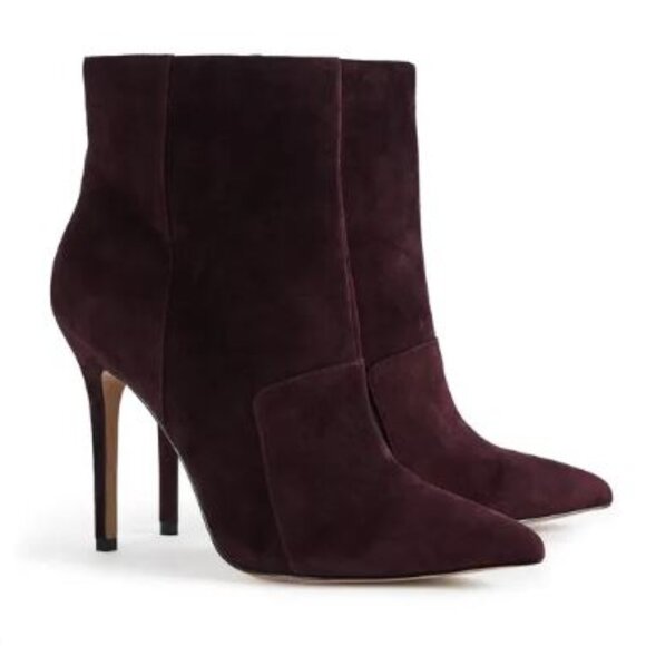 REISS Mirna Suede Heeled Pointed Toe Ankle Boots/Booties Size 39 - Picture 3 of 13